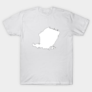 Lombok Dreams: Minimalist Island Outline Art T-Shirt